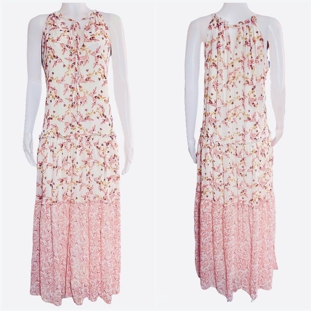 Anthropologie DREW Naomi Mixed Floral Print Maxi Dress size M Pink‎ Flowy Boho